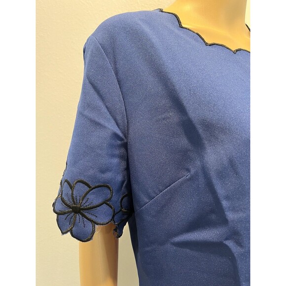 Anthony Richards Women 2-Piece Set Suit Embroidered Blazer & Dress Blue Sz 10 - Picture 13 of 16